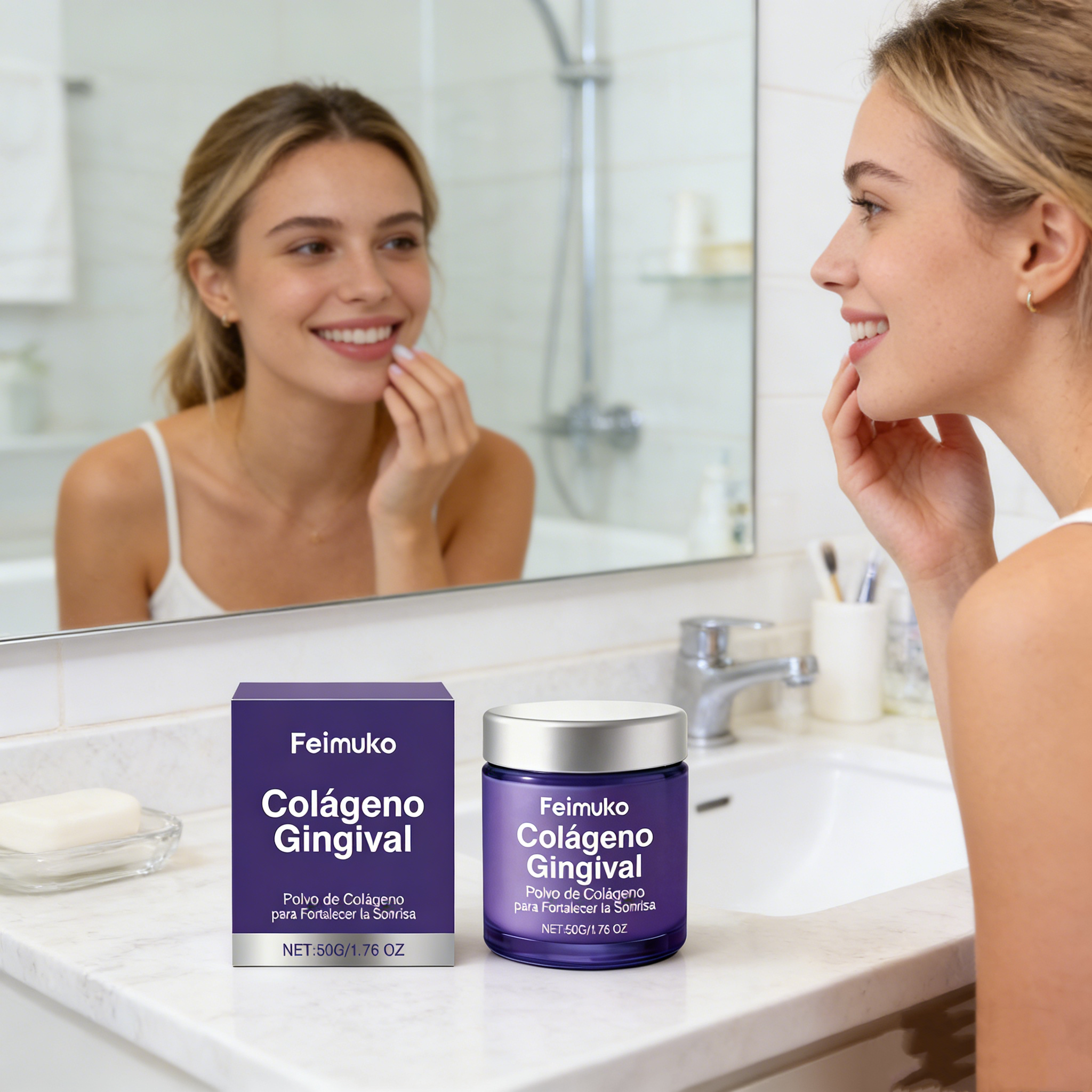 Teeth Whitening Ai - Collagen Teeth Cleaning Powder Mint Fresh