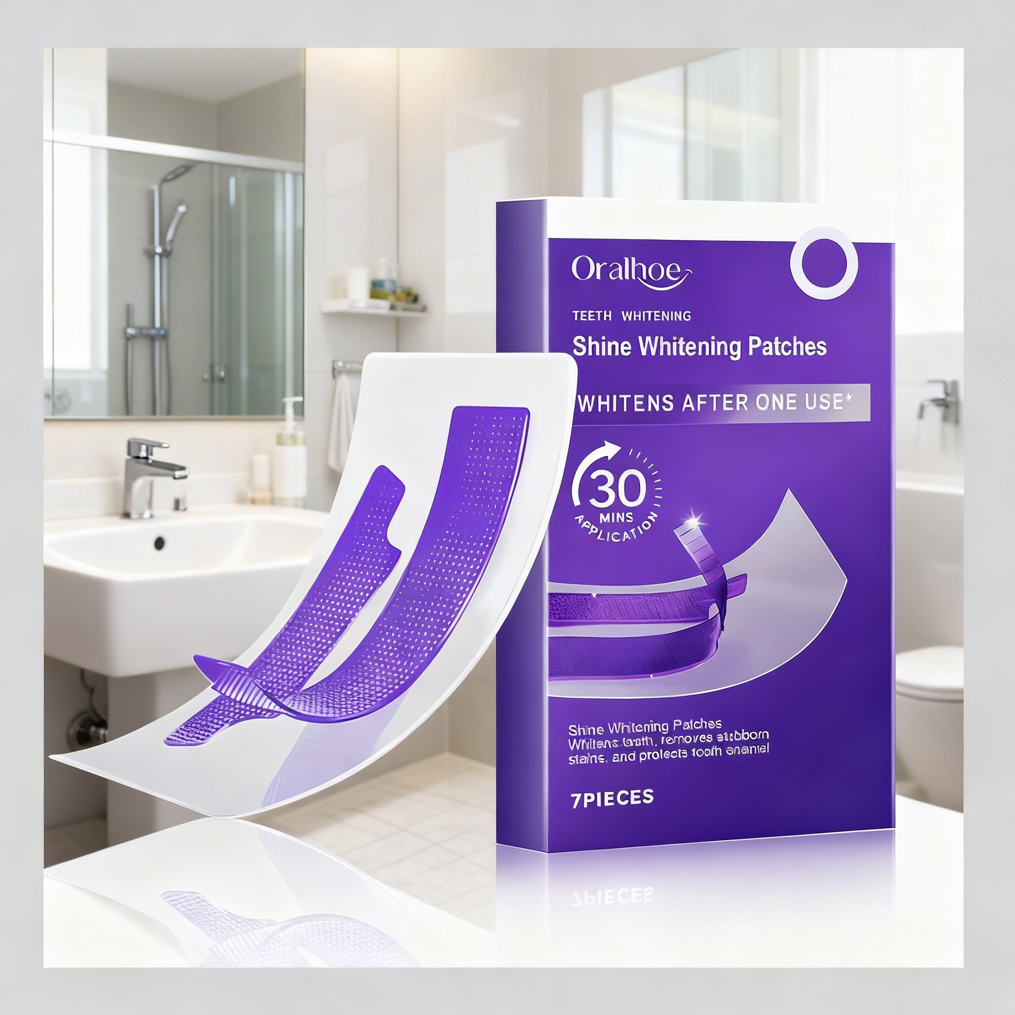 Teeth Whitening Strips Permanent - 1/2BOX Purple Teeth Whitening Strips –