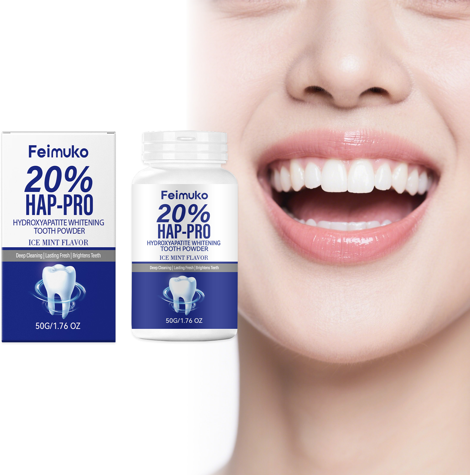 Teeth Whitening Ai - 20% Hydroxyapatite Tooth Powder Remove Plaque