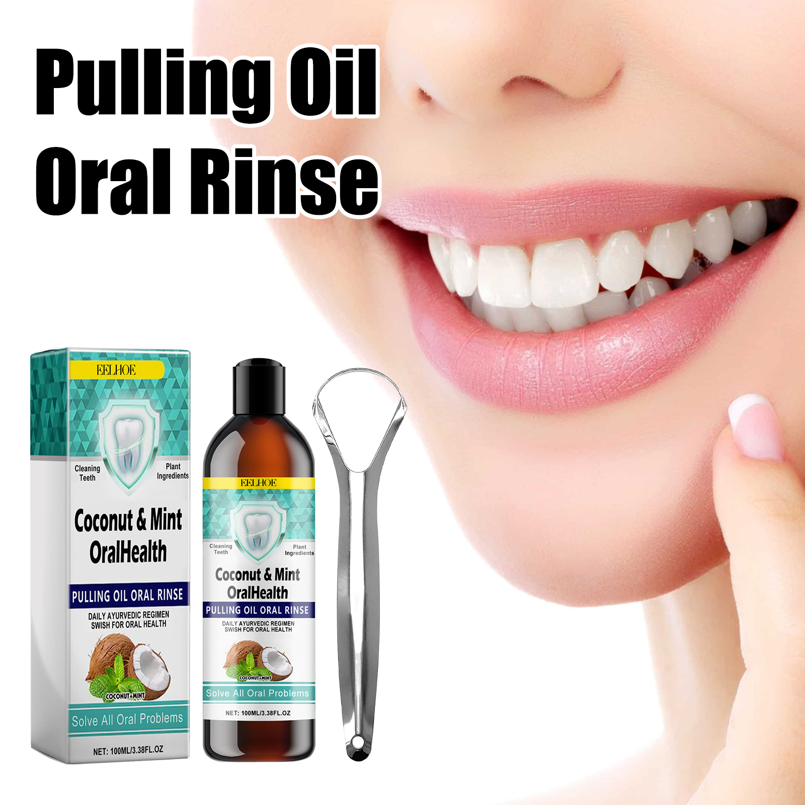 Whitening Mouthwash - Gingival Repair Drops Coconut Mint Pulling