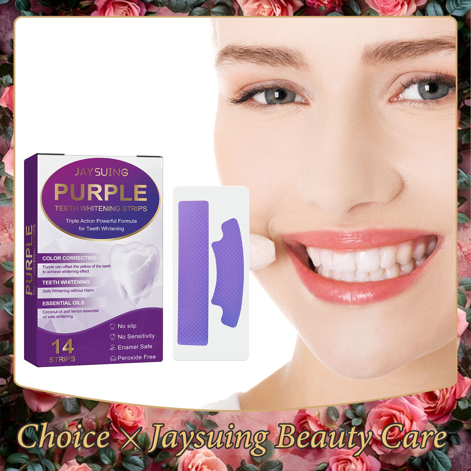 Teeth Whitening Strips Permanent - 14pcs/box Teeth Bleaching Strip Purple Dental