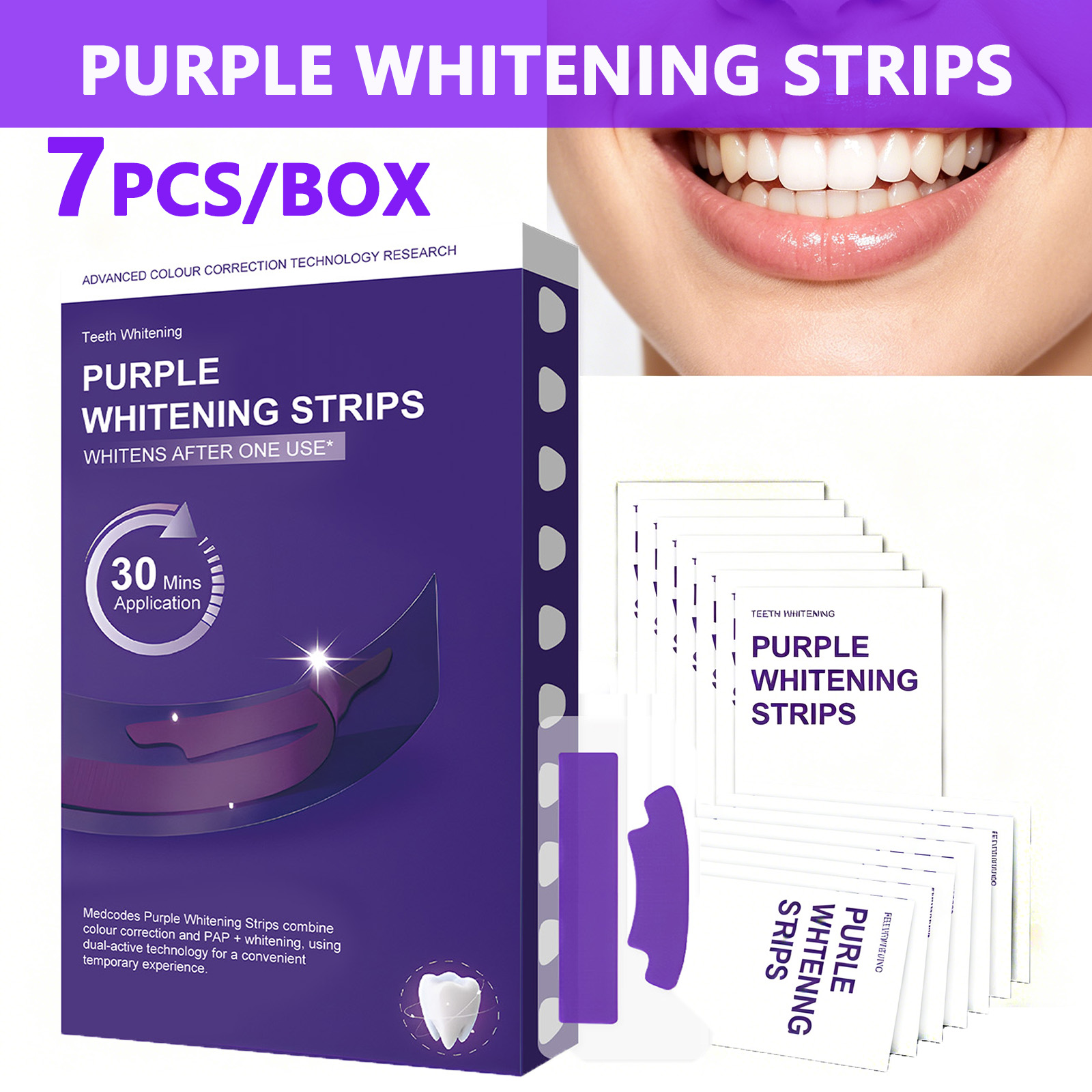 Teeth Whitening Strips Permanent - Purple Teeth Whitening Strips – 30