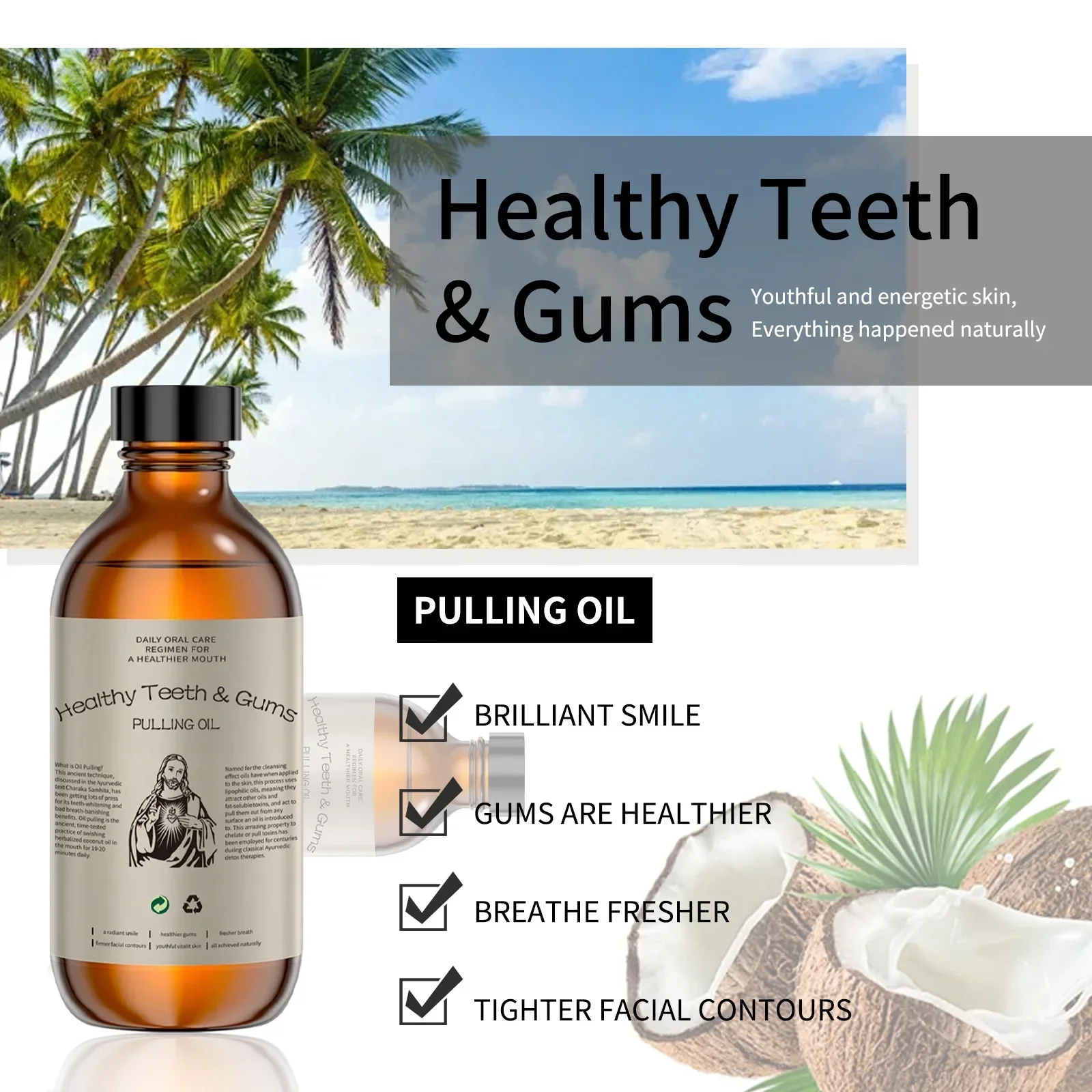 Coconut Pulling Oil Mouthwash  - Whitening Mouthwash recensie en prijs