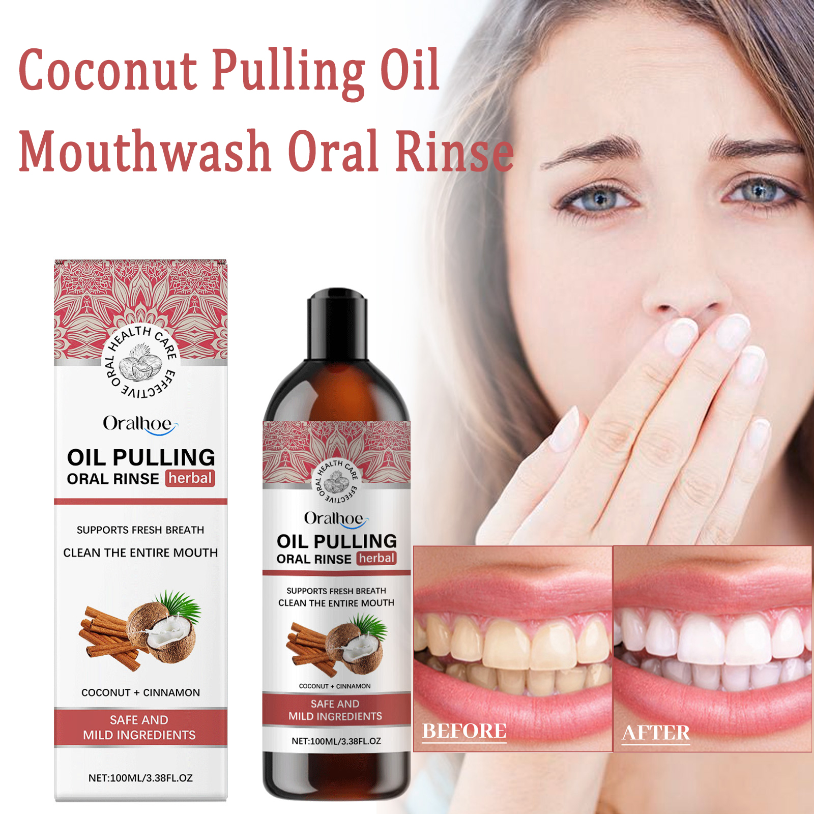 Coconut Pulling Oil Mouthwash  - Teeth Whitening Oil Pulling recensie en prijs