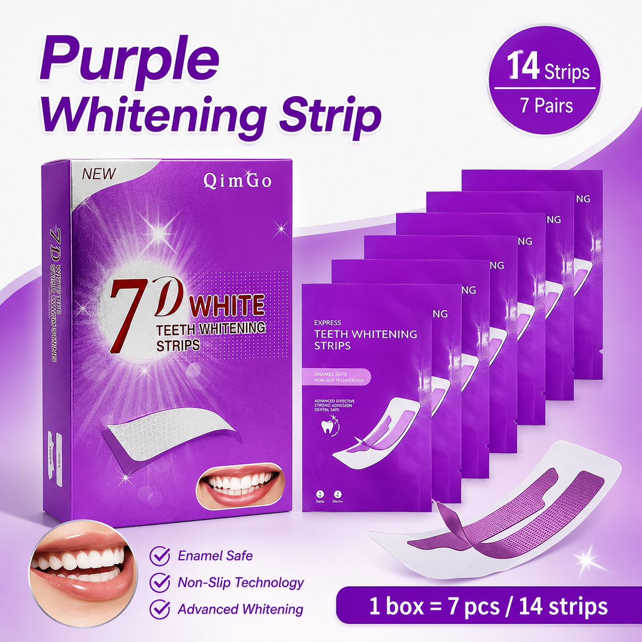 7D Purple Teeth Whitening Stri - Teeth Whitening Strips Permanent recensie en prijs