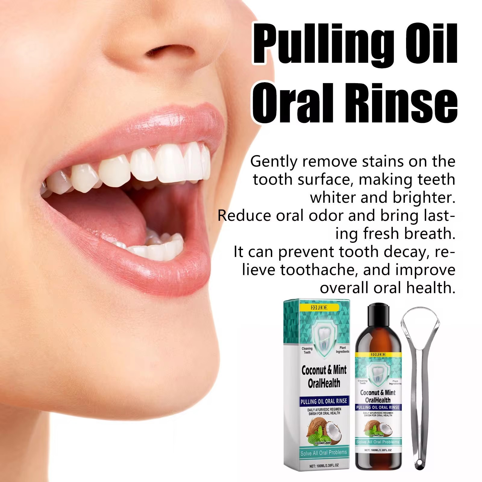 EELHOE Mint Coconut Oil Pullin - Teeth Whitening Oil Pulling recensie en prijs