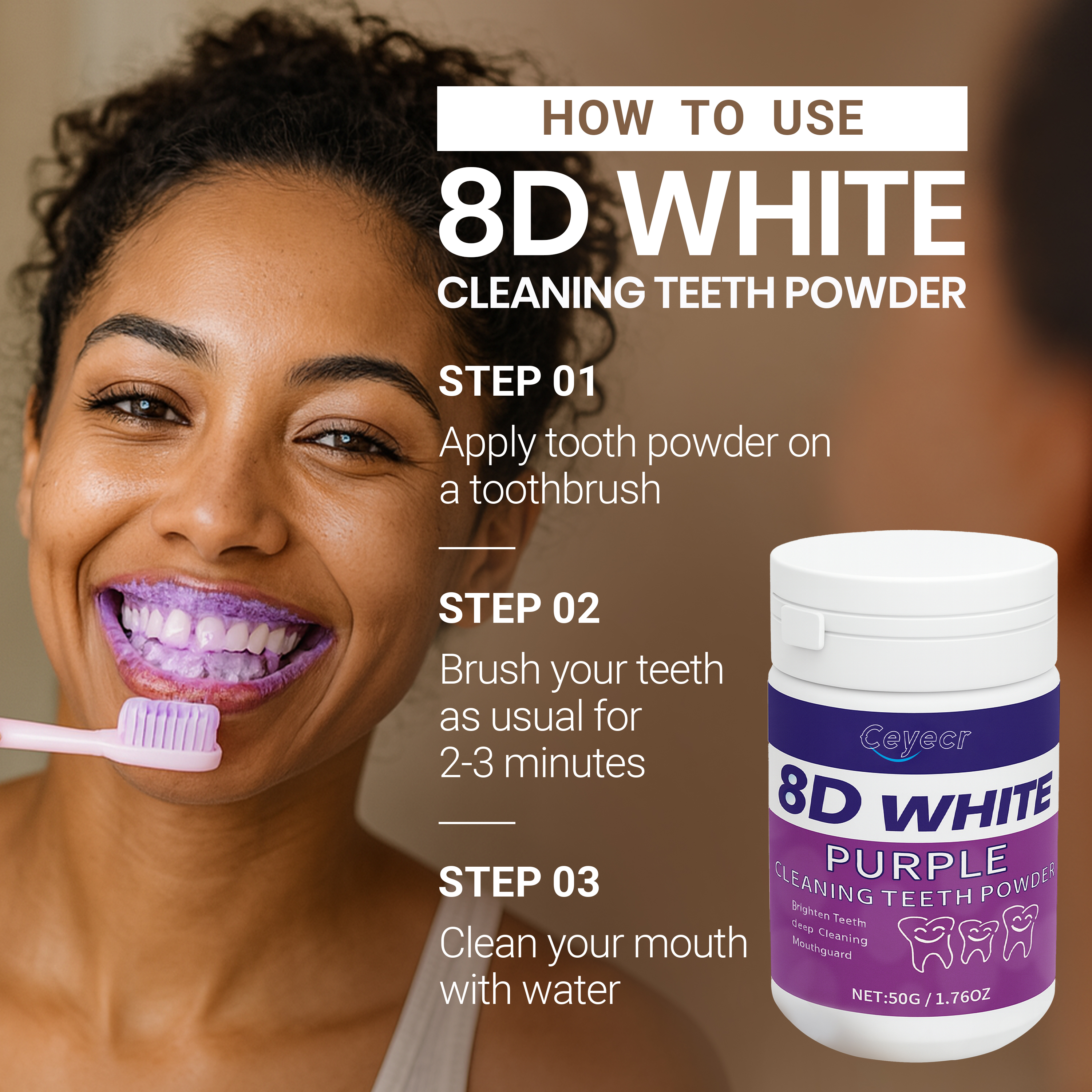 8D white Teeth Whitening Powde - Teeth Whitening Ai recensie en prijs